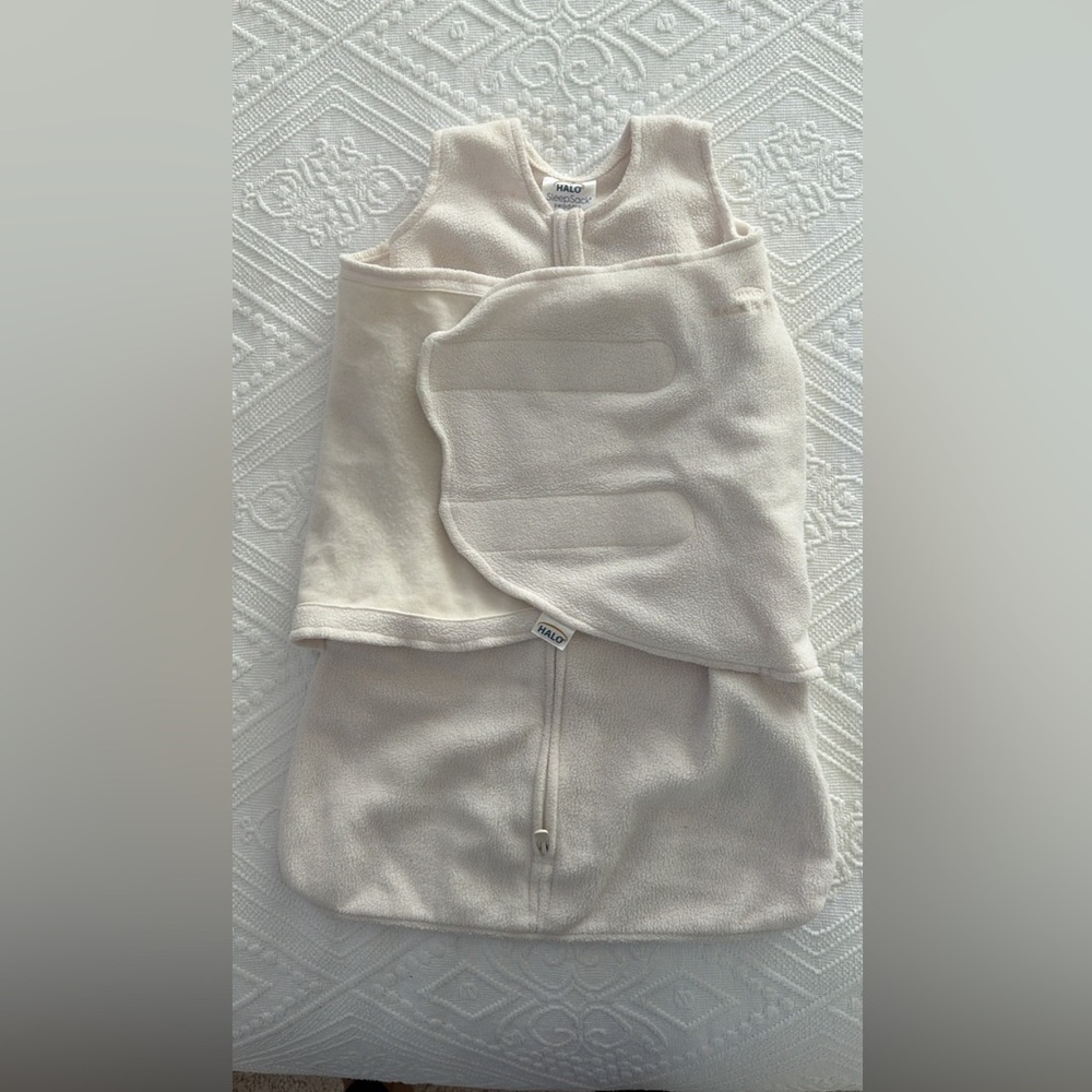HALO Fleece Sleepsack Swaddle, 3-Way Adjustable Wearable Blanket Newborn